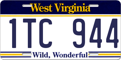 WV license plate 1TC944