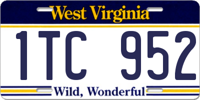 WV license plate 1TC952