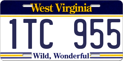 WV license plate 1TC955