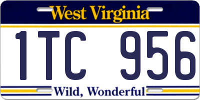 WV license plate 1TC956