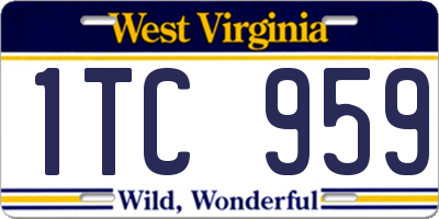 WV license plate 1TC959