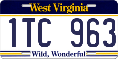 WV license plate 1TC963