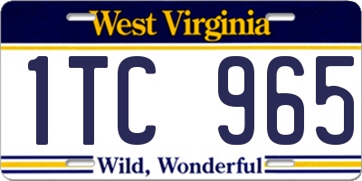 WV license plate 1TC965