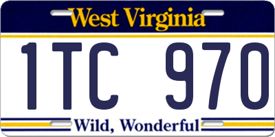 WV license plate 1TC970