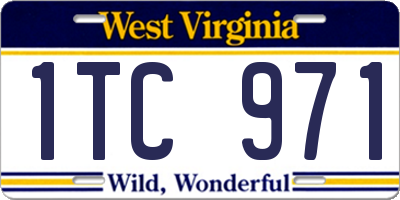WV license plate 1TC971