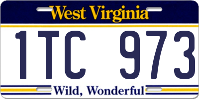 WV license plate 1TC973