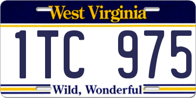 WV license plate 1TC975