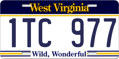 WV license plate 1TC977
