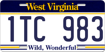 WV license plate 1TC983