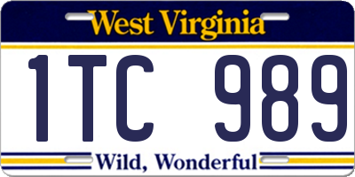 WV license plate 1TC989