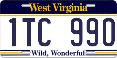 WV license plate 1TC990