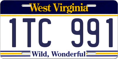WV license plate 1TC991