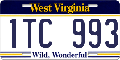 WV license plate 1TC993