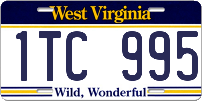 WV license plate 1TC995