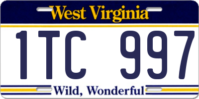 WV license plate 1TC997