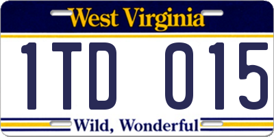 WV license plate 1TD015