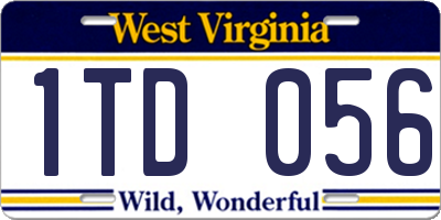 WV license plate 1TD056