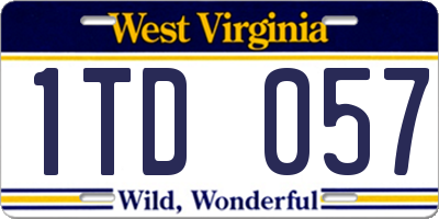 WV license plate 1TD057