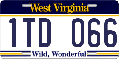 WV license plate 1TD066