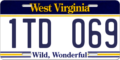 WV license plate 1TD069