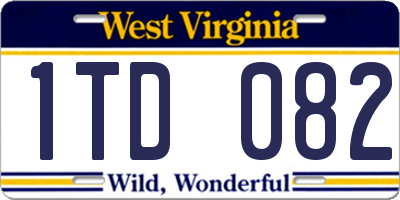 WV license plate 1TD082