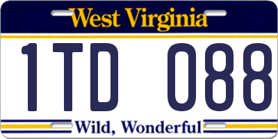 WV license plate 1TD088