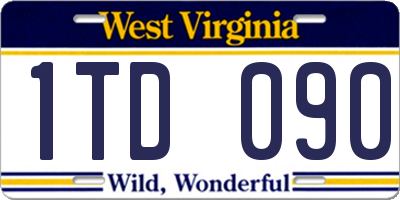 WV license plate 1TD090