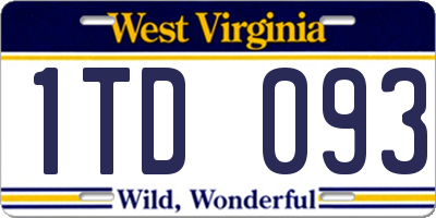 WV license plate 1TD093