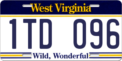 WV license plate 1TD096