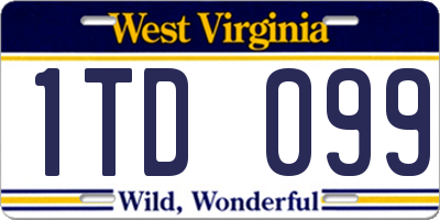 WV license plate 1TD099