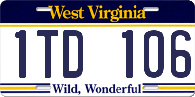 WV license plate 1TD106