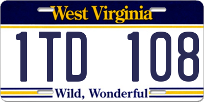 WV license plate 1TD108