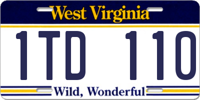 WV license plate 1TD110