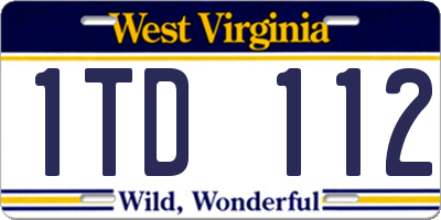 WV license plate 1TD112