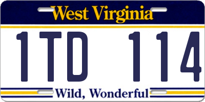 WV license plate 1TD114