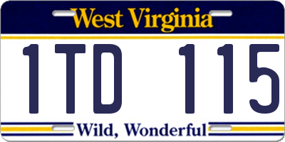 WV license plate 1TD115