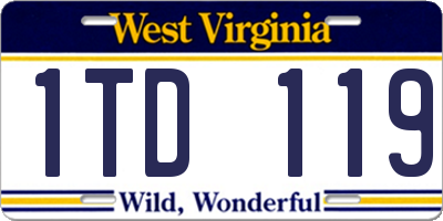 WV license plate 1TD119