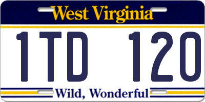 WV license plate 1TD120