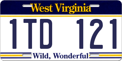 WV license plate 1TD121
