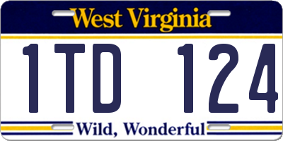 WV license plate 1TD124