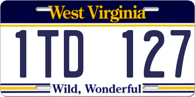 WV license plate 1TD127