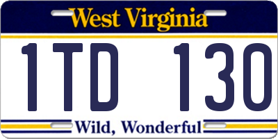 WV license plate 1TD130