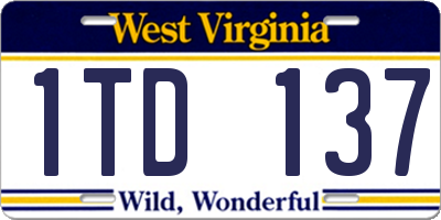 WV license plate 1TD137