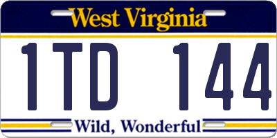 WV license plate 1TD144