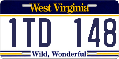 WV license plate 1TD148