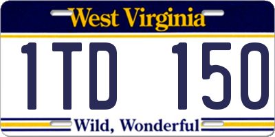 WV license plate 1TD150