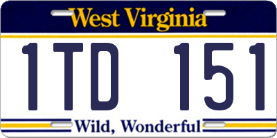 WV license plate 1TD151