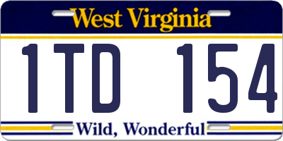 WV license plate 1TD154