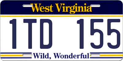 WV license plate 1TD155