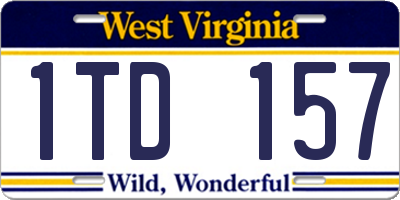 WV license plate 1TD157